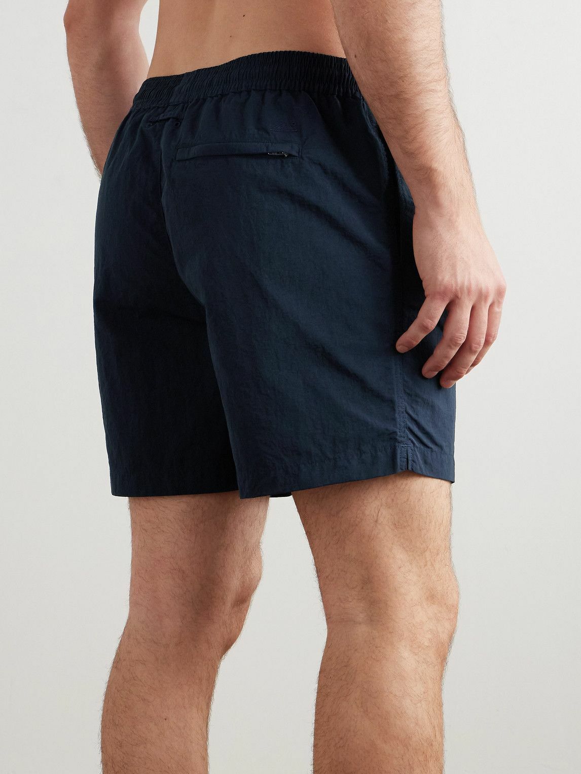 Mr P. - Straight-Leg Mid-Length Garment-Dyed Swim Shorts - Blue