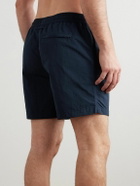 Mr P. - Straight-Leg Mid-Length Garment-Dyed Swim Shorts - Blue