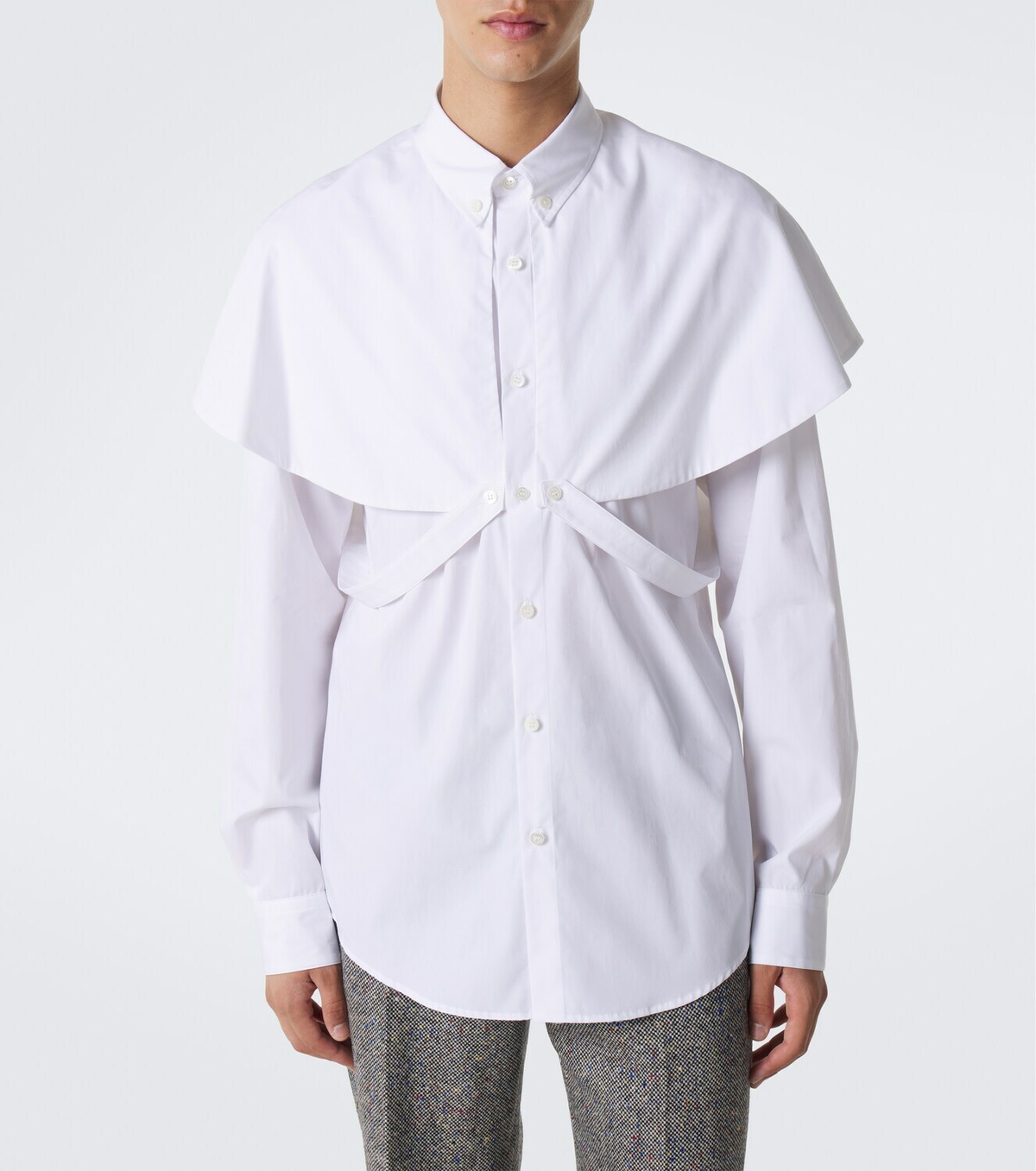 Dries Van Noten Caped cotton poplin shirt