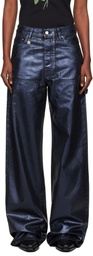 AMIRI Navy Coated Denim Carpenter Jeans