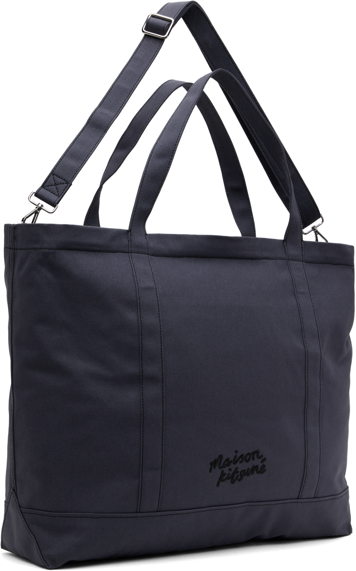 Maison Kitsuné Navy Fox Head XL Tote