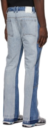 C2H4 Blue Paneled Cropped Jeans