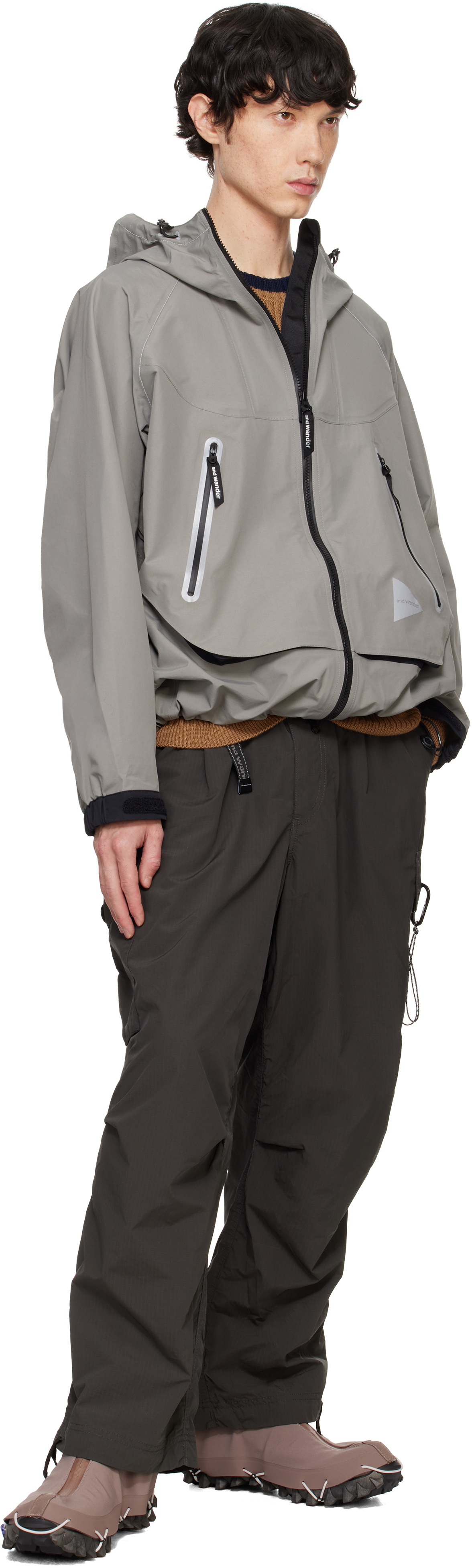 and wander Gray Loose Fitting Rain Jacket