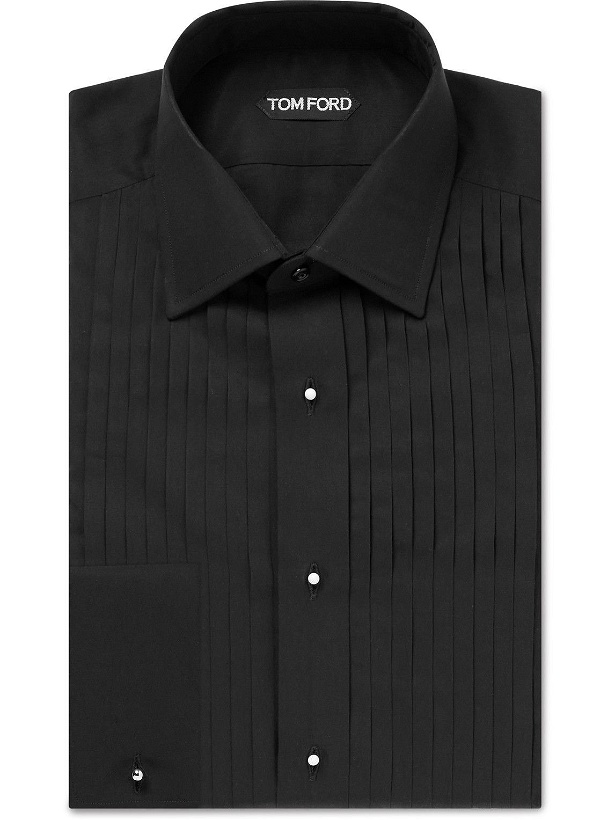 Photo: TOM FORD - Slim-Fit Bib-Front Woven Tuxedo Shirt - Black