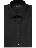 TOM FORD - Slim-Fit Bib-Front Woven Tuxedo Shirt - Black
