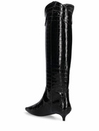 ANINE BING - 40mm Rae Croc Embossed Leather Boots