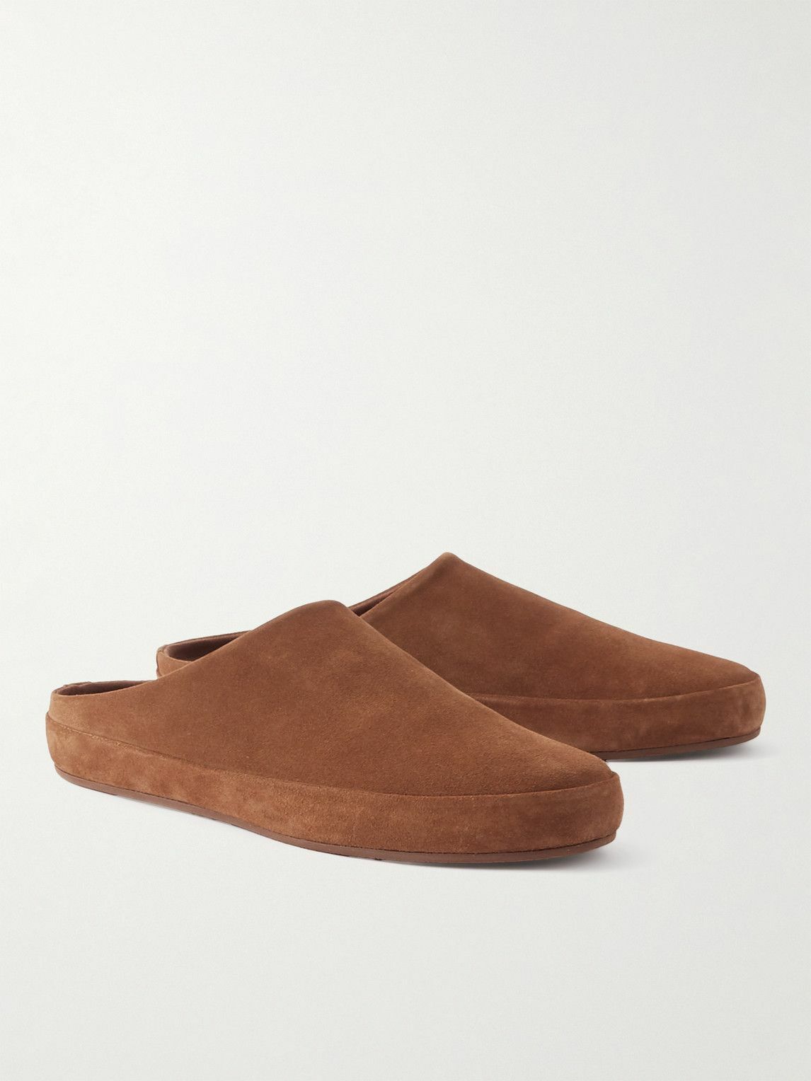 Loro Piana Tomori Suede Mules Brown Loro Piana