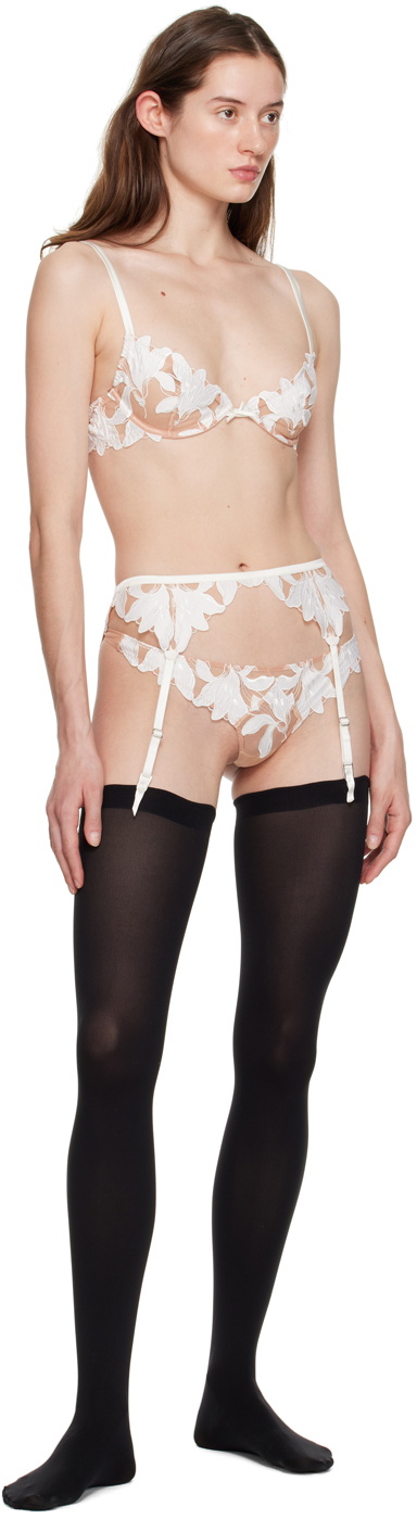 Fleur du Mal White Lily Garter Belt Fleur du Mal