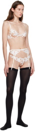 Fleur du Mal White Lily Garter Belt