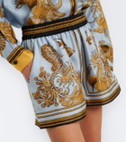 La DoubleJ Pull-Up printed silk twill shorts