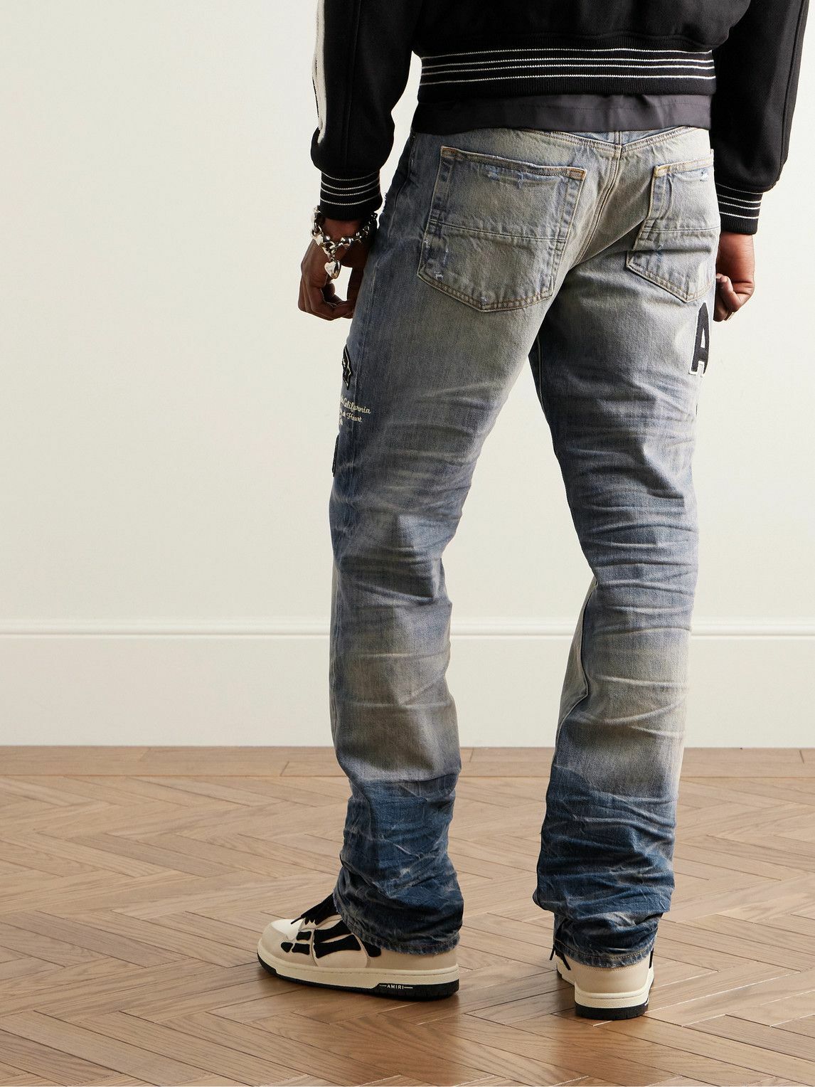 Amiri Jeans Trend Gradual Change Color Ripped Jeans