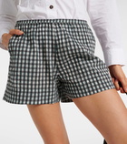 Ganni Checked seersucker shorts