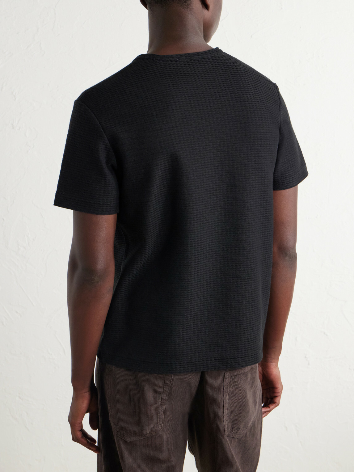 FRAME - Cotton-Jacquard T-Shirt - Black