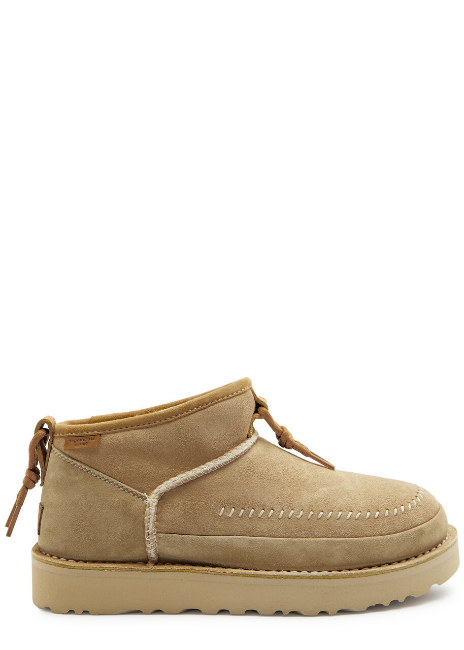 Ugg Ultra Mini Crafted Regenerate Suede Ankle Boots Sand Ugg