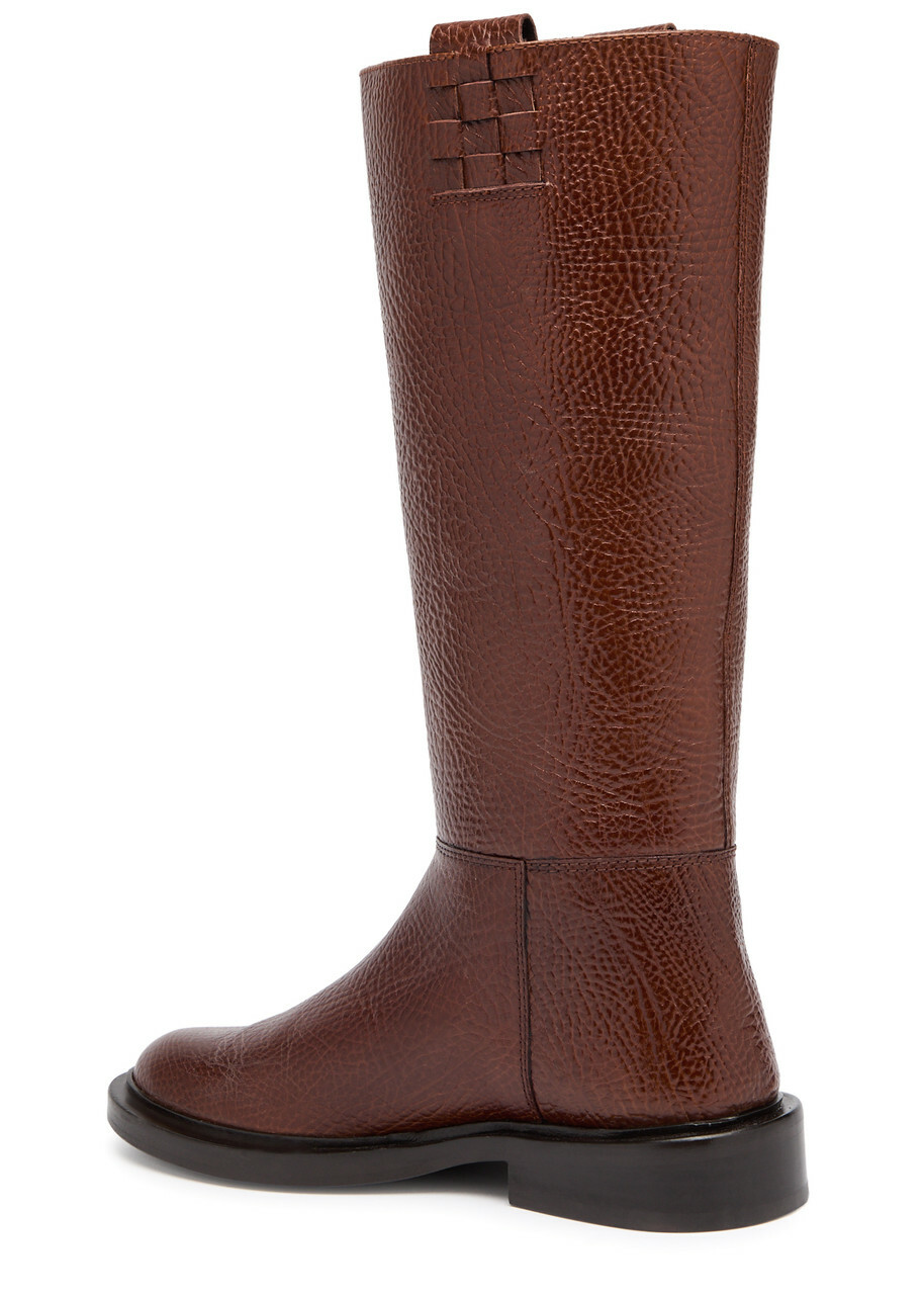 Hereu Anella Leather Knee-high Boots Brown HEREU
