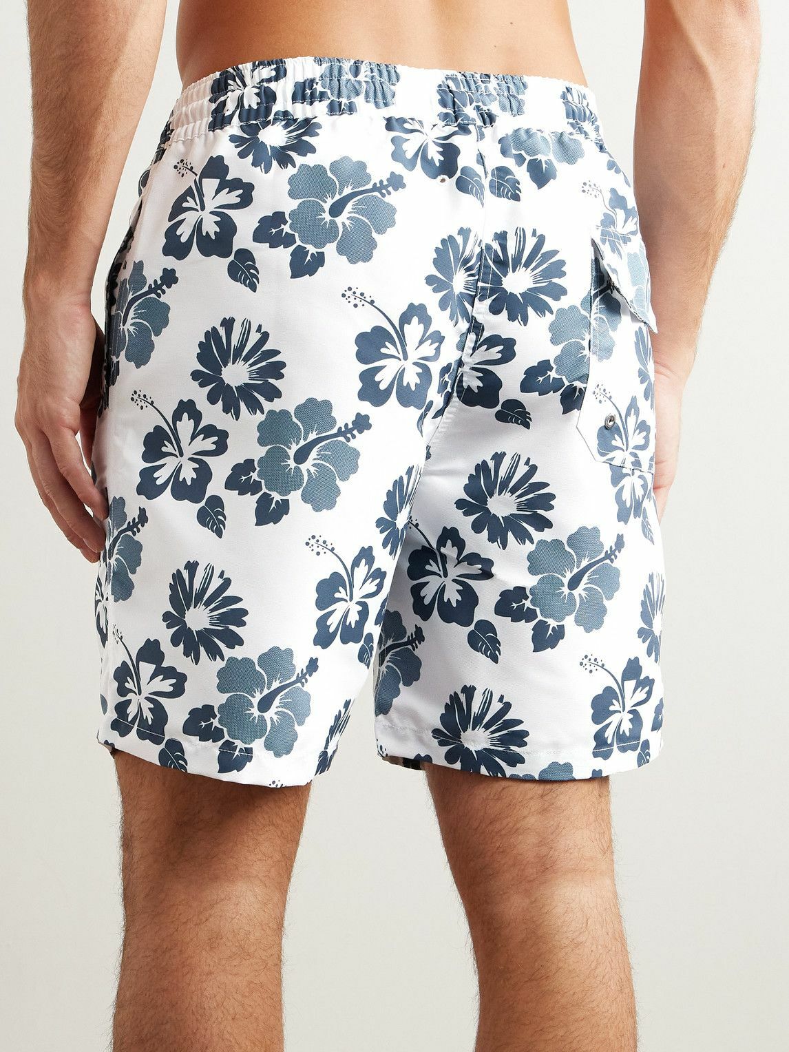 Frescobol Carioca - Petala Board Straight-Leg Mid-Length Floral-Print Recycled Swim Shorts - Blue