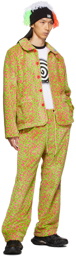 99% IS Green & Pink Full 1%Ove Furry Pajama Pants