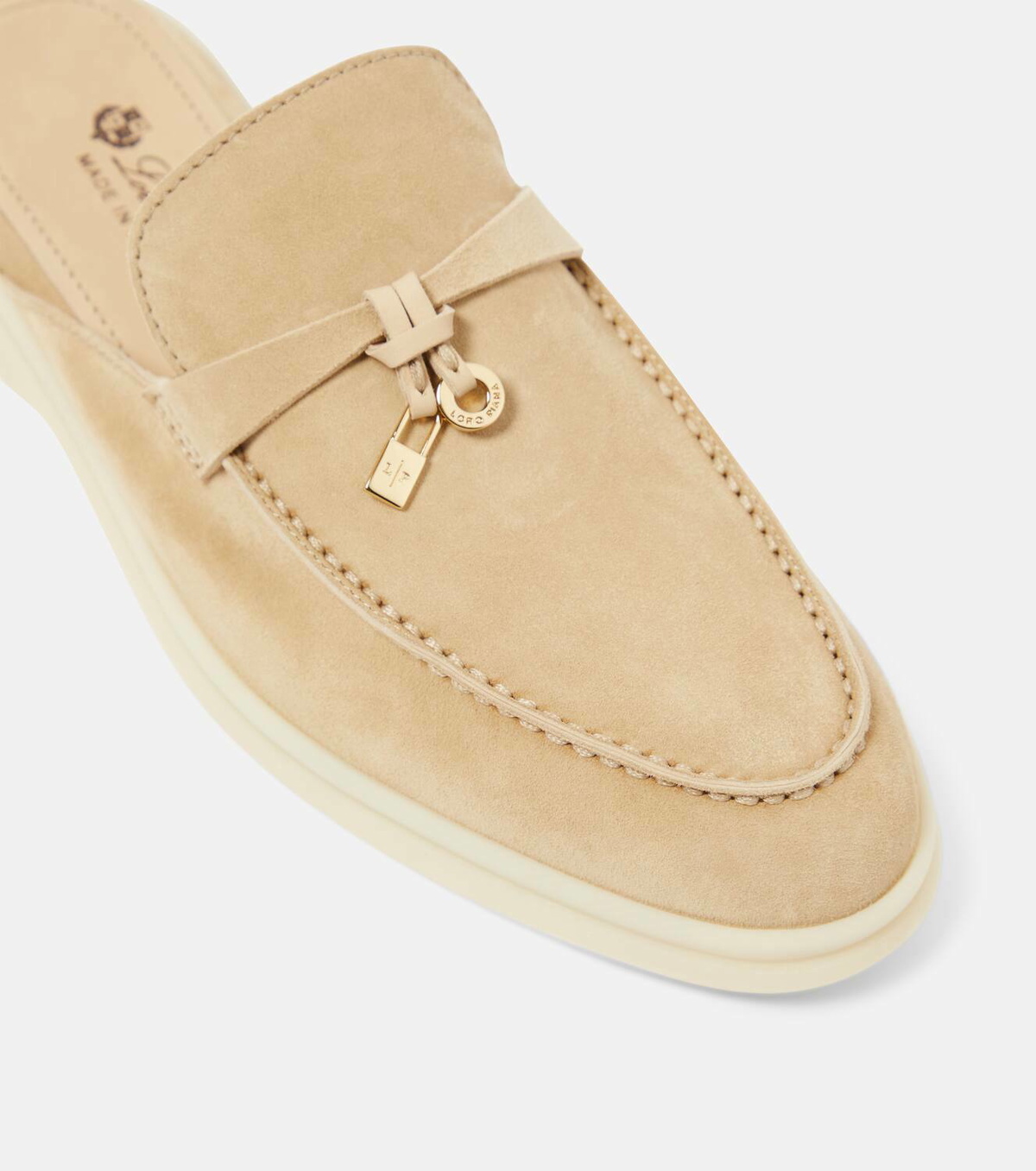 Loro Piana Charms Walk embellished suede mules
