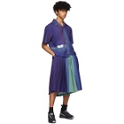 Keenkee Purple Gradient Pleated Shorts