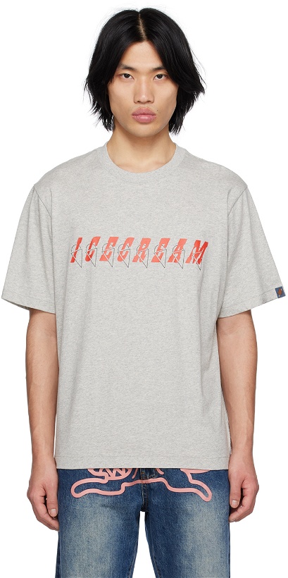 Photo: ICECREAM Gray Italic T-Shirt