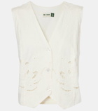 Rixo Norah embroidered cotton and linen vest