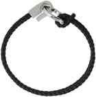 Salvatore Ferragamo Black Large Braided Bracelet
