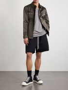DRKSHDW by Rick Owens - Long Boxers Butt Zipp Straight-Leg Cotton-Canvas Shorts - Black