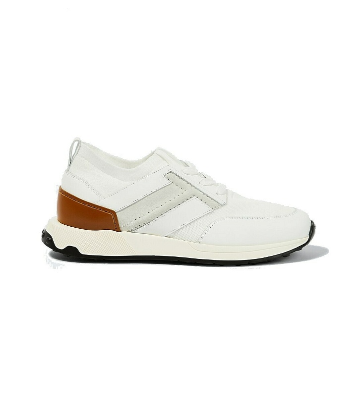 Photo: Tod's Leather-trimmed low-top sneakers