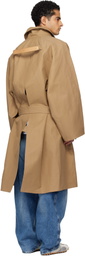 Hed Mayner Tan Twill Trench Coat