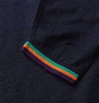Iffley Road - Malvern Slim-Fit Striped Merino Wool Base Layer - Blue