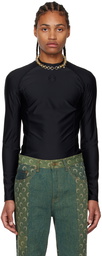 Marine Serre Black Second Skin Sport Top