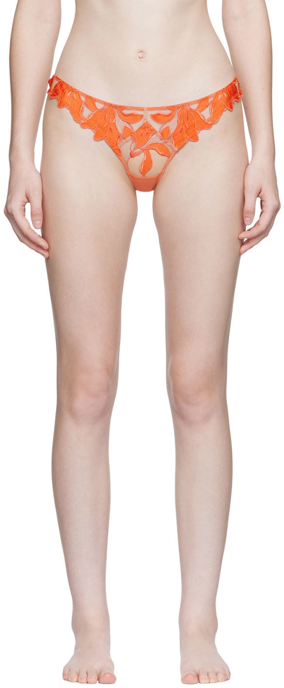 Fleur du Mal Orange Lily Garter Belt