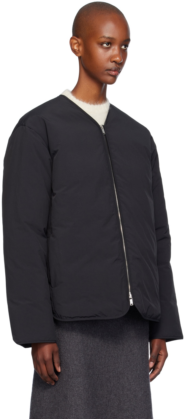 Jil Sander Black Y-Neck Down Jacket