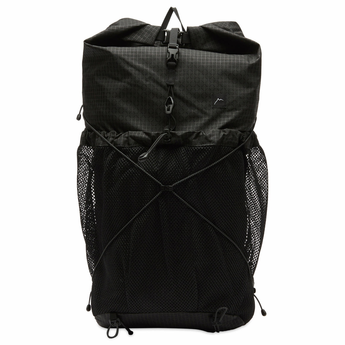 CAYL Men's Gaya Rolltop Mesh Backpack in Grid Black 