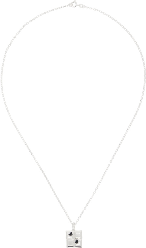 Photo: The Ouze Silver Foursquare Sapphire Necklace