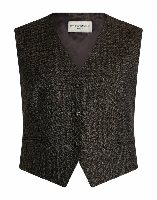 Photo: Officine Générale Womens Tailored Vest in Brown