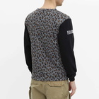 PLEASURES Men's Long Sleeve Vices Leopard Contrast T-Shirt in Black