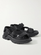 Alexander McQueen - Webbing-Trimmed Leather Sandals - Black