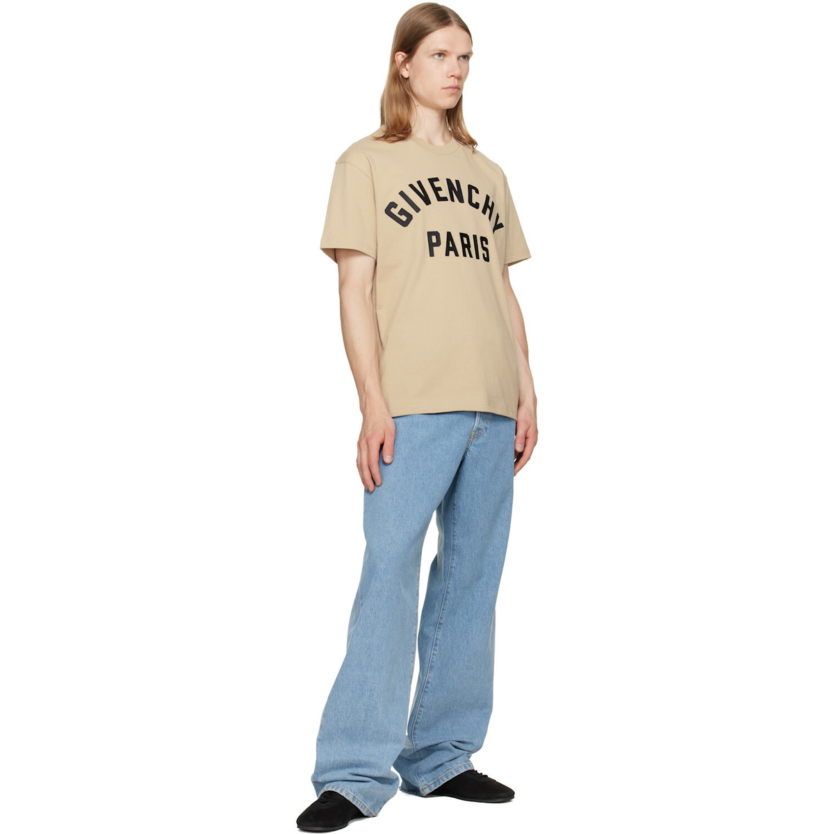 Givenchy Beige 'Givenchy Paris' Cotton T-shirt