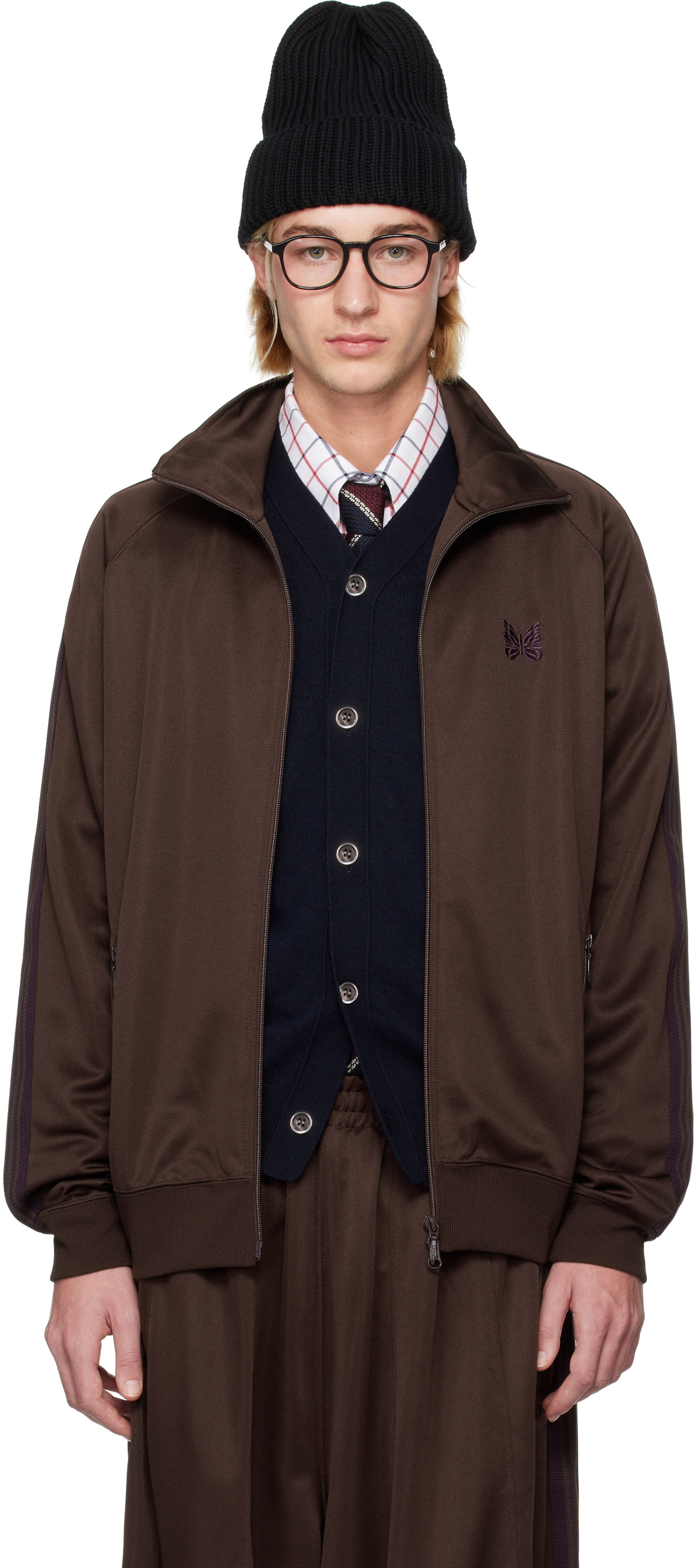 トップス Needles Track Jacket Poly Smooth BROWN Track Jacket - Dk. Brown - Poly Smooth | Nepenthes New York