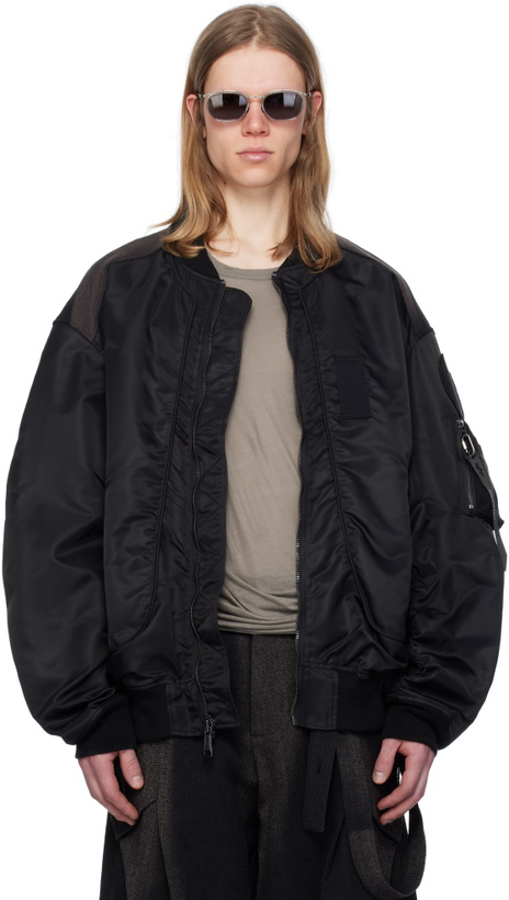 Photo: JiyongKim Black Sun-Bleached Flight Bomber Jacket