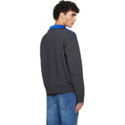 Givenchy Gray Couture Seam Half-Zipped Sweater