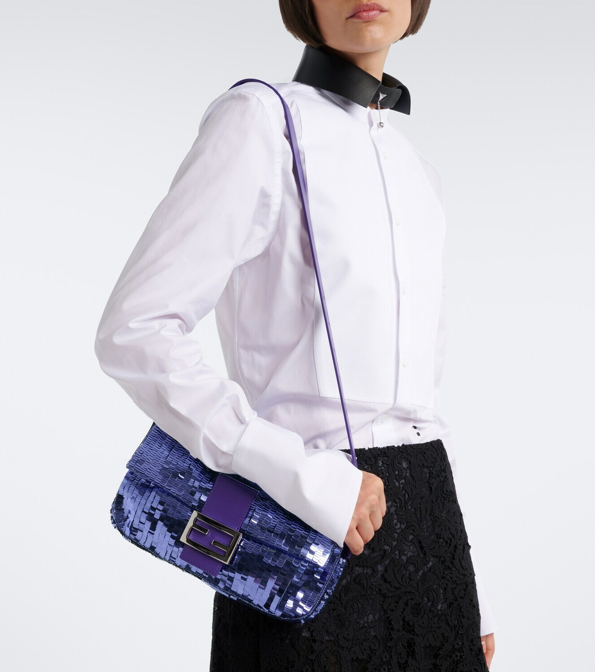 Fendi Baguette® 26424 Small sequined shoulder bag