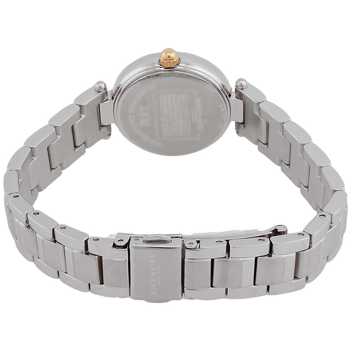 Coach Silver Watch with White Dial and Crystal Details Coach Cary Quartz Crystal Silver Dial Ladies Watch 14503834  main image 2