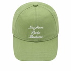 Drôle de Monsieur Men's Calligraphy Slogan Cap in Light Green 