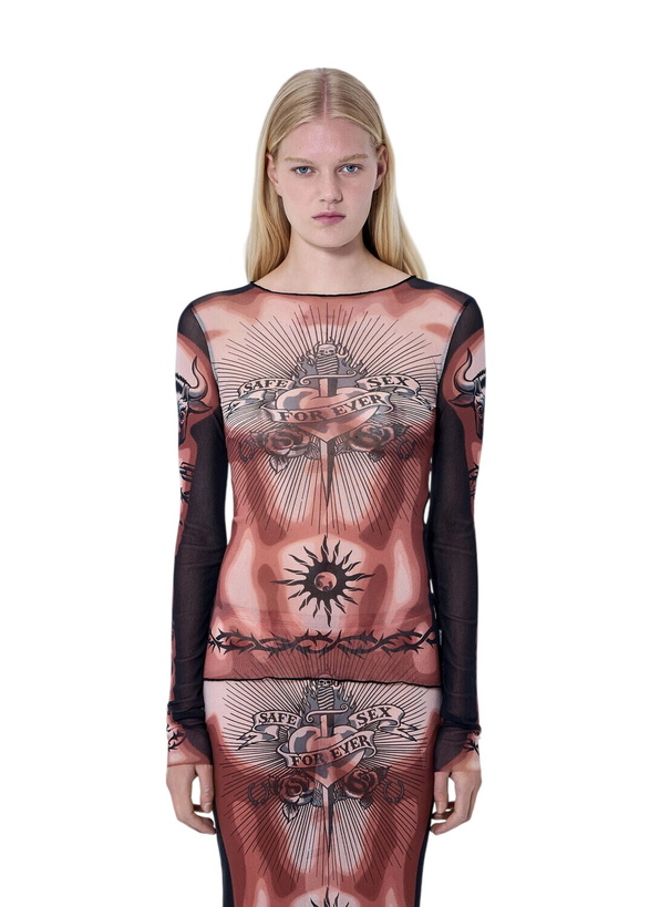 Photo: Jean Paul Gaultier Re-Edition Safe Sex Tattoo Longsleeve Top