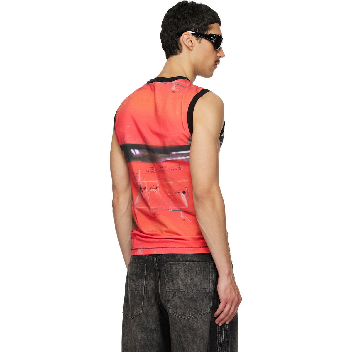 Diesel Red & Black T-Hessa Tank Top