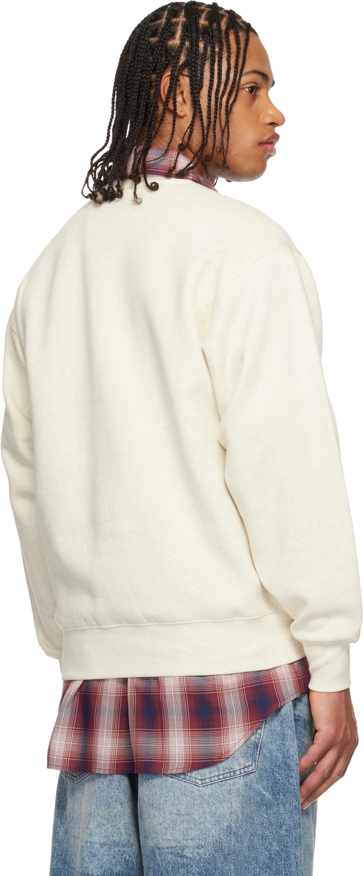 AAPE by A Bathing Ape Beige 'AAPENOW' Moonface Crew Neck Sweatshirt