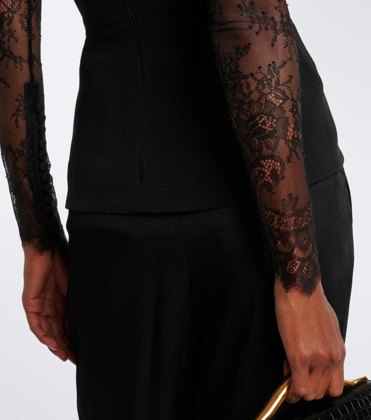 Elie Saab Lace-trimmed bustier top