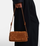 Bottega Veneta Notturno Intrecciato Small suede crossbody bag